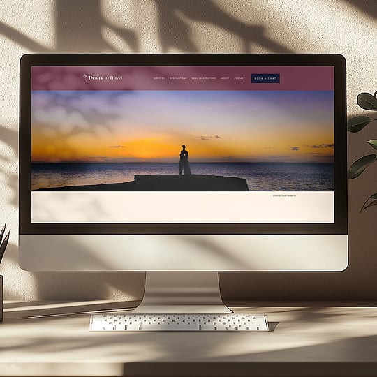 Brand collateral shown across business cards