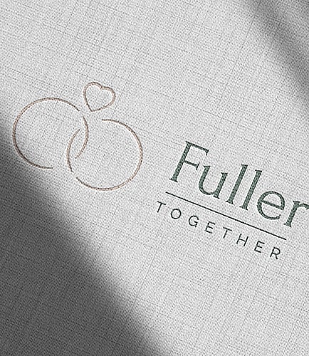 Editorial style image showcasing a business card design for Fuller Together, a wedding planner | Brand designer for wedding professionals