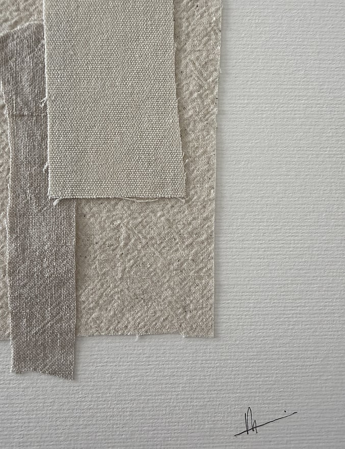 Fabriano paper with visible texture and handwritten artist signature lower right corner