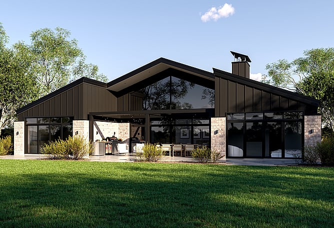 h style home plan render