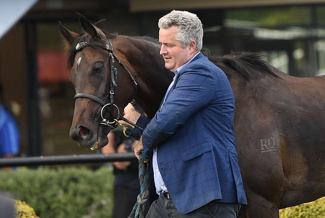 Trainer Fraser Auret pictured with Khanshe.  -  Photo: Race Images (Peter Rubery)